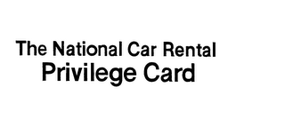 THE NATIONAL CAR RENTAL PRIVILEGE CARD. ND DESIGN logo