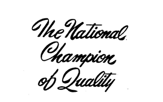 THE NATIONAL CHAMPION OF QUALITY logo