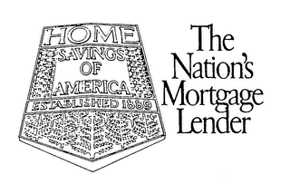 THE NATION'S MORTGAGE LENDER HOME SAVINGS OF AMERICA ESTABLISHED 1889 logo