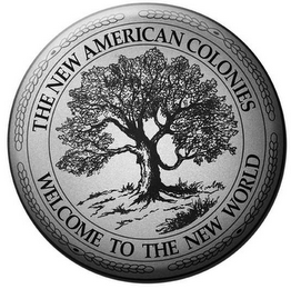 THE NEW AMERICAN COLONIES WELCOME TO THE NEW WORLD logo