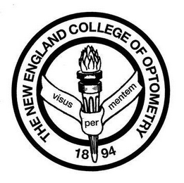 THE NEW ENGLAND COLLEGE OF OPTOMETRY 1894 VISUS PER MENTEM logo