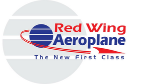 THE NEW FIRST CLASS RED WING AEROPLANE logo