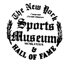 THE NEW YORK SPORTS MUSEUM & HALL OF FAME MCMLXXXIX CONSERVARE GLORIAM MAIORUM logo