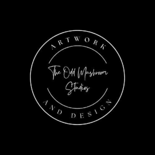 THE ODD MUSHROOM STUDIOS ARTWORKS AND DESIGN logo