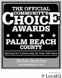 THE OFFICIAL COMMUNITY'S CHOICE AWARDS PALM BEACH COUNTY SERVING OUR COMMUNITY FOR OVER 100 YEARS THE PALM BEACH POST PALMBEACHPOST.COM POWERED BY LOCALIQ logo
