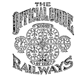 THE OFFICIAL GUIDE OF THE RAILWAYS STANDARD TIME ATLANTIC TIME P.M. EASTERN TIME NOON CENTRAL TIME A.M. NAVIGATORS TIME P.M. MOUNTAIN TIME A.M. PACIFIC TIME A.M. logo