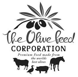THE OLIVE FEED CORPORATION PREMIUM FEED MADE FROM THE WORLDS BEST OLIVES logo