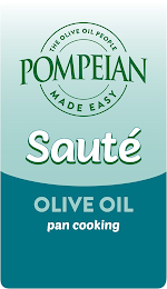 THE OLIVE OIL PEOPLE POMPEIAN MADE EASY SAUTÉ OLIVE OIL PAN COOKING logo