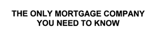 THE ONLY MORTGAGE COMPANY YOU NEED TO KNOW logo