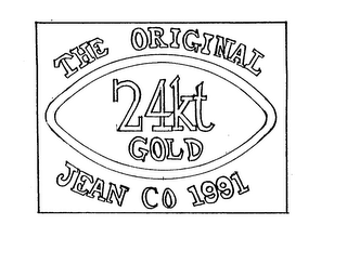 THE ORIGINAL 24KT GOLD JEAN CO 1991 logo