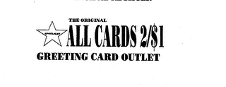 THE ORIGINAL ALL CARDS 2/$1 SPOTLIGHT GREETING CARD OUTLET logo