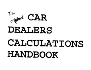 THE ORIGINAL CAR DEALERS CALCULATIONS HANDBOOK logo