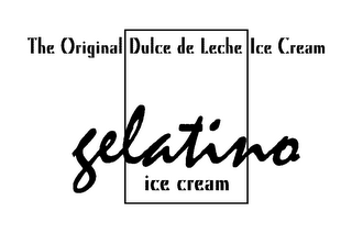 THE ORIGINAL DULCE DE LECHE ICE CREAM GELATINO ICE CREAM logo