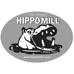 THE ORIGINAL HIPPO MILL SINCE 1928 WWW.HIPPOMILLS.CO.ZA logo