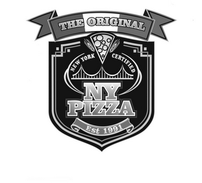 THE ORIGINAL NY PIZZA EST 1991 NEW YORK CERTIFIED logo