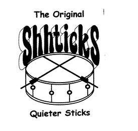 THE ORIGINAL SHHTICKS QUIETER STICKS logo