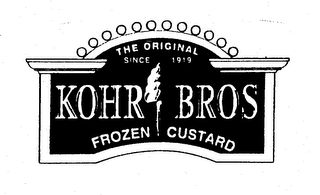 THE ORIGINAL SINCE 1919 KOHR BROS FROZEN CUSTARD logo