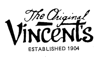 THE ORIGINAL VINCENT'S ESTABLISHED 1904 logo