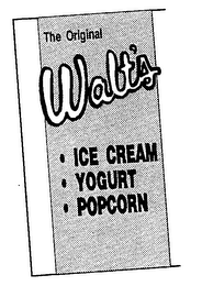 THE ORIGINAL WALT'S ICE CREAM YOGURT POPCORN logo
