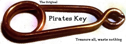 THE ORIGINGAL PIRATES KEY TREASURE ALL,WASTE NOTHING logo