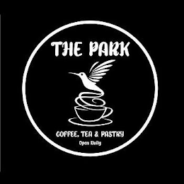 THE PARK COFFEE, TEA & PASTRY OPEN DAILY logo