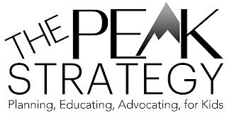 THE PEAK STRATEGY PLANNING, EDUCATING, ADVOCATING, FOR KIDS logo