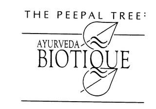 THE PEEPAL TREE: AYURVEDA BIOTIQUE logo