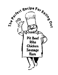 THE PERFECT RECIPE FOR EATING OUT PIT BEEF RIBS CHICKEN SAUSAGE HAM logo