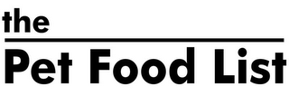 THE PET FOOD LIST logo