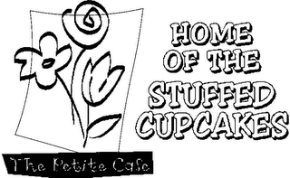 THE PETITE CAFE HOME OF THE STUFFED CUPCAKES logo