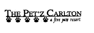 THE PET'Z CARLTON A FIVE PAW RESORT logo
