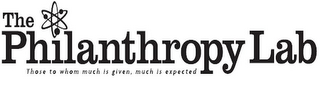 THE PHILANTHROPY LAB THOSE TO WHOM MUCHIS GIVEN, MUCH IS EXPECTED logo