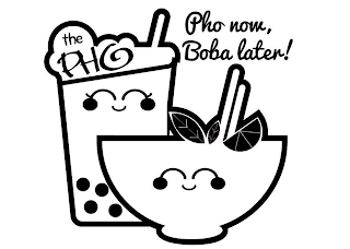 THE PHO PHO NOW, BOBA LATER! logo