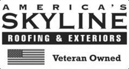 THE PHRASE "AMERICA'S SKYLINE ROOFING & EXTERIORS" AND THE PHRASE "VETERAN OWNED." logo