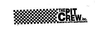 THE PIT CREW, INC. ON-SITE AUTO MAINTENANCE logo