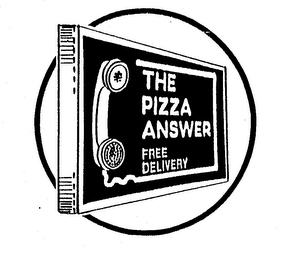 THE PIZZA ANSWER FREE DELIVERY logo