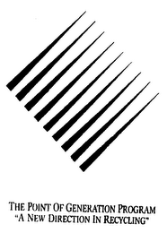 THE POINT OF GENERATION PROGRAM "A NEW DIRECTION IN RECYCLING" logo