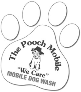 THE POOCH MOBILE "WE CARE" MOBILE DOG WASH logo