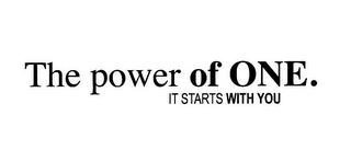 THE POWER OF ONE. IT STARTS WITH YOU logo