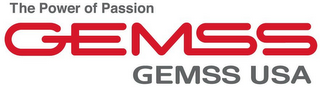 THE POWER OF PASSION GEMSS GEMSS USA logo