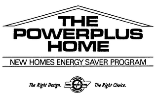 THE POWERPLUS HOME NEW HOMES ENERGY SAVER PROGRAM THE RIGHT DESIGN. THE RIGHT CHOICE logo