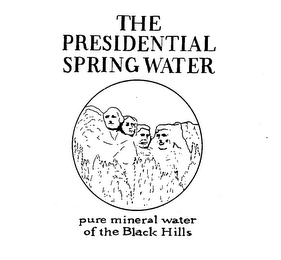 THE PRESIDENTIAL SPRING WATER PURE MINERAL WATER OF THE BLACK HILLS logo