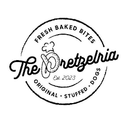 THE PRETZELRIA FRESH BAKED BITES ORIGINAL STUFFED DOGS EST. 2023 logo