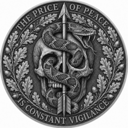 THE PRICE OF PEACE IS CONSTANT VIGILANCE logo