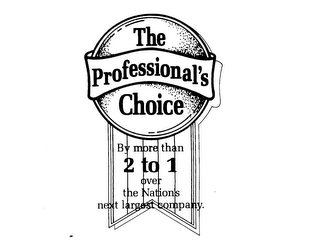 THE PROFESSIONAL'S CHOICE BY MORE THAN 2 TO 1 OVER THE NATION'S NEXT LARGEST COMPANY logo