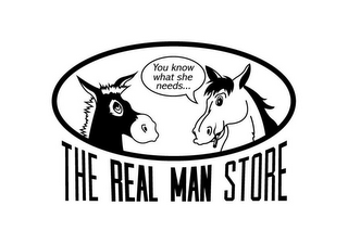 THE REAL MAN STORE YOU KNOW WHAT SHE NEEDS... logo