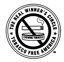 THE REAL WINNER'S CIRCLE TOBACCO FREE AMERICA logo