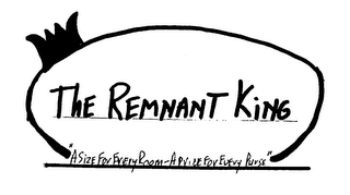 THE REMNANT KING "A SIZE FOR EVERY ROOM-A PRICE FOR EVERY PURSE" logo