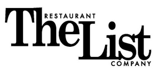 THE RESTAURANT LIST COMPANY logo