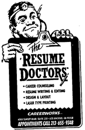 THE RESUME DOCTORS CAREER COUNSELING RESUME WRITING & EDITING DESIGN & LAYOUT LASER TYPE PRINTING CAREERWORKS INC. logo
